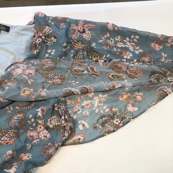 Suzanne Betro Wraparound Dress Floral Sleeveless Long Sleeve Lined - Picture 9 of 14